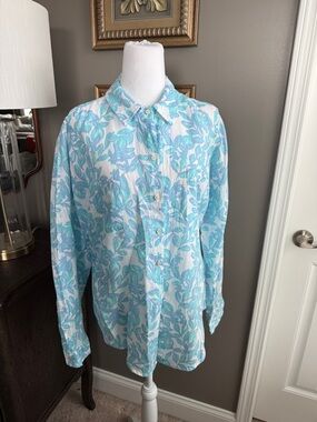 Lilly Pulitzer Light Blue Floral Button-Up Shirt - Men's